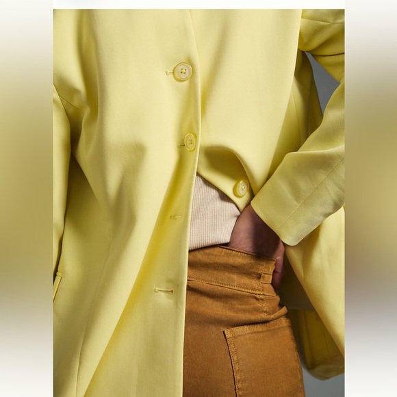 Maeve by Anthropologie Button Back Yellow Blazer | size L | NWOT - Picture 4 of 11